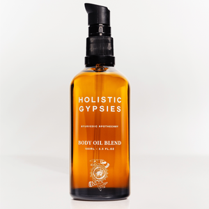 Holistic Gypsies 100% Natural Organic Vegan Indian Body Oil Bottle in Brown